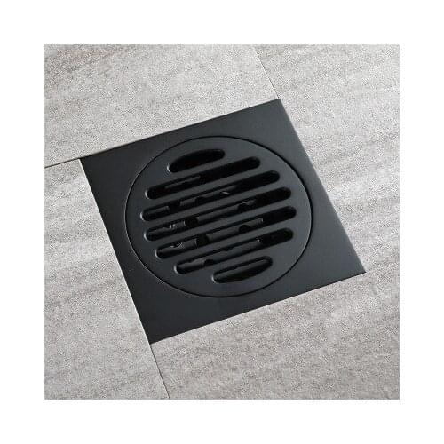 New Drains Copper Bathroom Black Waste Drains Floor Cover Anti-odor Washroom Shower Drain Strainer Bath Hardware