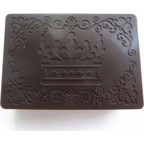 QT0049 Square Shape Crown Stamp Handmade Soap Mold Leaves Art Pattern Chocolate Mould DIY Silicone Soap Molds Pudding Jelly Mold