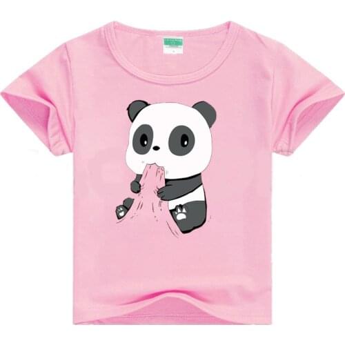 Hungry Panda Pink Girls Clothes Kids Summer T Shirt for Boys Cute Cartoon Funny Tshirt Childrens Toddler Short Sleeves Tops Tee