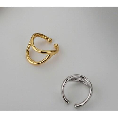 ONLY 1PC 9.5MM real. Authentic 925 Sterling silver White/ Gold Glossy Hollow Geometric Clip Earrings (No pierced) TLE1038