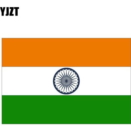 YJZT 14.7CM*9.8CM Creative INDIA Decal Flag Stickers Reflective PVC Car Sticker 6-0793