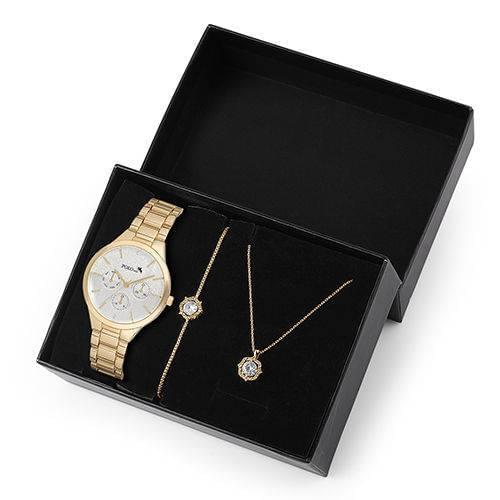 Women Wrist watch Zircon Stone Necklace and Bracelet Gift Set st-2040s