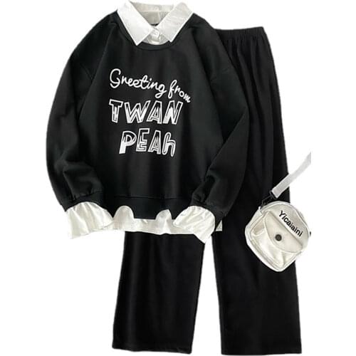 Letter print sets 90s Women Tracksuit Casual thin Hoodies Sweatshirt Pant Set Lounge Wear Sport Suit 2PCS Autumn korean Clothes