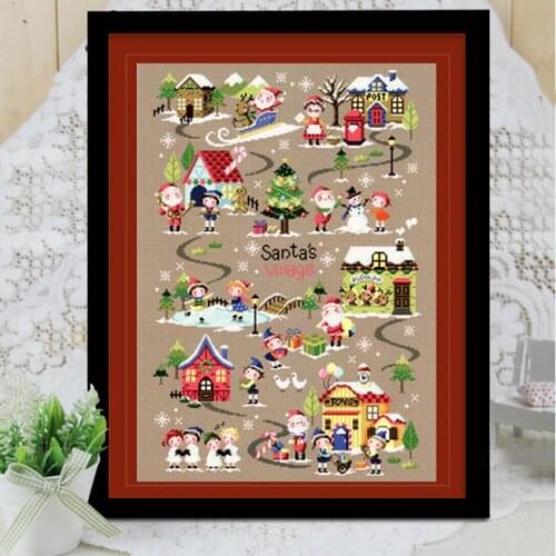 Gold Collection Lovely Counted Cross Stitch Kit Santas Village Town City Christmas Winter Snow SO