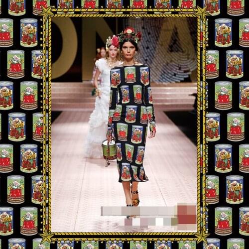 European brand golden classic digital printing fabrics fashion week sewing fabric factory shops are not out of stock