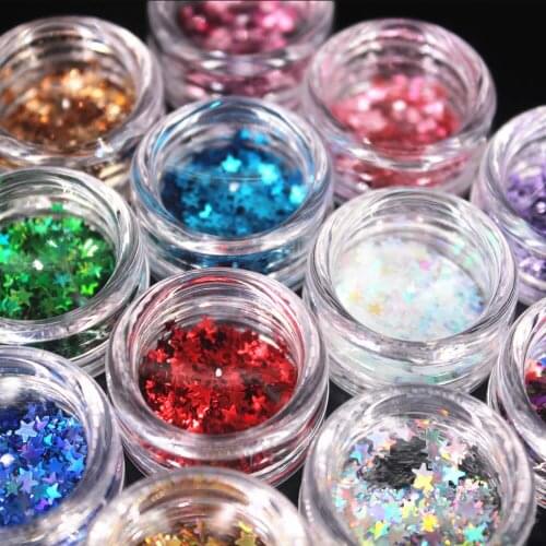 1 Bag Ultrathin Laser Star Nail Sequins for Nails Mixed Colors Nail Holographic Glitter 3D Flakes Slices Art Accessories