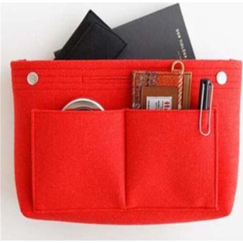 1Pc Make up Organizer Insert Bag For Handbag, Felt Bag with zipper, Travel Inner Purse, Fit Cosmetic Bags Hot Sale