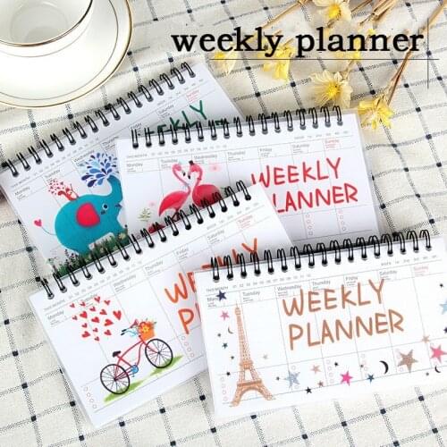 1PC Notebook Portable 2020 2021 Agenda Diary Journal Weekly Monthly Planner School Supplies Stationary Organizer Schedule