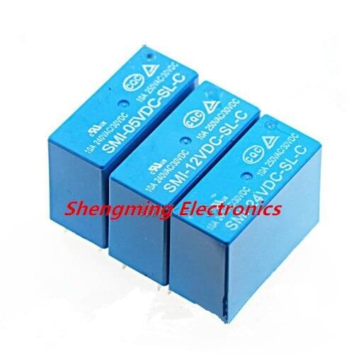 10pcs SMI-05V 12V 24VDC-SL-A -SL-C -SL-2C 5A 10A 4pin 5pin 8pin Relay
