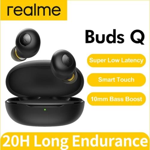 100% Original OPPO Realme Buds Q Bluetooth Earphone TWS Wireless Headphone Earbuds Music Noise Cancel Waterproof Universal