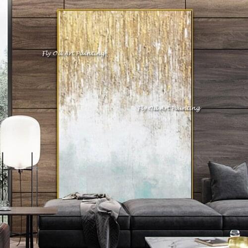 100% Handmade beautiful gold oil painting home decoration Abstract Canvas Wall Art for living room family Decorate