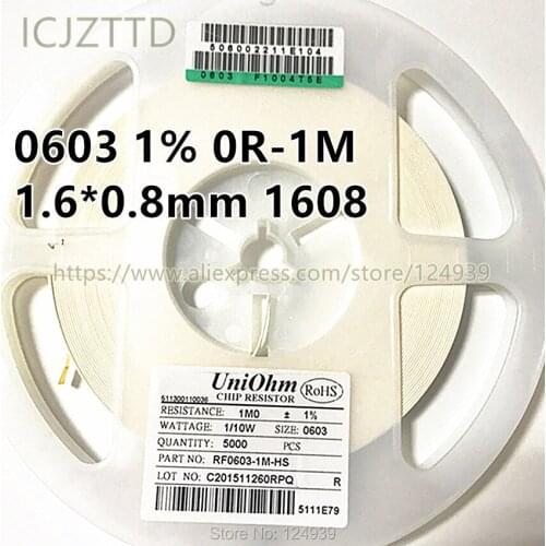 100PCS 0603 1% 1608 1.6*0.8mm 1/10W 7.5R 7R5 8.2R 8R2 9.1R 9R1 10R 11R 12R 13R 15R 16R 18R 20R 22R 24R 27R 30R 33R 36R 39R