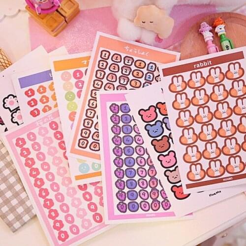 3Pcs/lot Korean Candy Color Heart Big and Small Kawaii Cute Washi Stickers School and Office Supplies13*19.5cm
