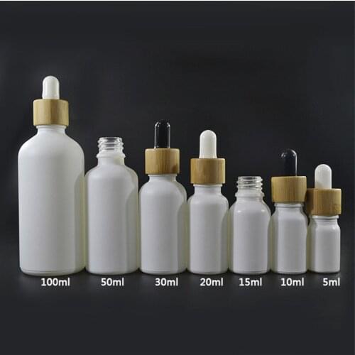 330pcs* 1 oz Empty Luxury White Jade Essentail Oil Bottle with Bamboo Dropper Cap E liquid/Eye Cream/Cosmetics Packing
