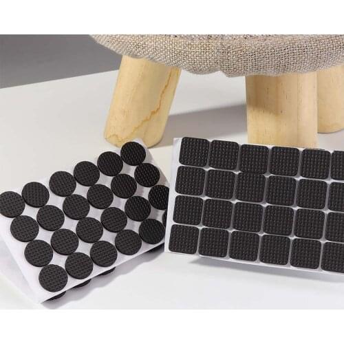 48Pcs Non-slip Self Adhesive Rubber Feet Anti Slip Pads Table Chair Floor Protectors Mat Round Sticky Pad For Chair Leg