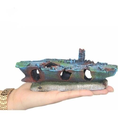 Fish Tank Aquarium Accessories Decoration Resin Warship Wreckage Aquarium Beautification Fish Tank Decoration Landscaping Crafts