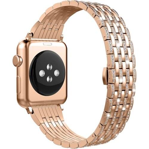 Luxury Diamond strap for Apple watch band 40mm 38mm series 5/4/3/2/1 iwatch band 40 mm 38 mm 42mm 44mm stainless steel bracelet