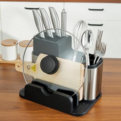 Kitchen Utensil Holder Knife Holder Stand Tableware Cutting Board Storage Rack Fork Cutlery Drain Storage Box Kitchen Organizer