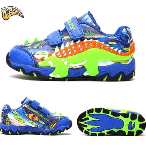 Dinoskulls 2019 Kids Sneakers Toddler Boy Shoes Kids Dinosaur Children Sports Running Shoes Boys Trainers Anti-Slip Sole 27-34