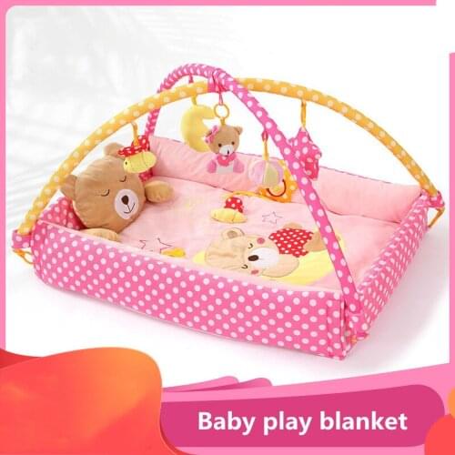 0-1Y Baby Activity Gym Childrens Rug Developing multifunctional Cartoon Blanket Carpet with Rattles Kids Toys Crawling Play Mat
