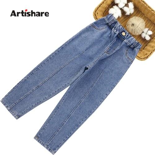 Girls Jeans Patchwork Girls Jeans 2021 New Jeans Kids Spring Autumn Childrens Jeans Clothes 6 8 10 12 14