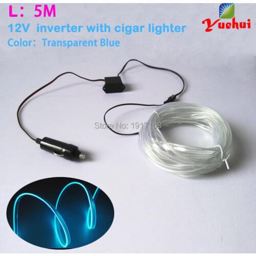 5Meter 10 COLOR Flexible 2.3mm-Skirt EL Wire Neon Light 12V Car Party Decoration Offer 360 degrees of illumination Multicolor