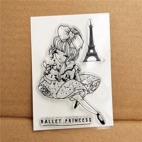 Hot selling Ballet girl alphabet transparent clear stamp / silicone seal roller stamp DIY scrapbook album / card production