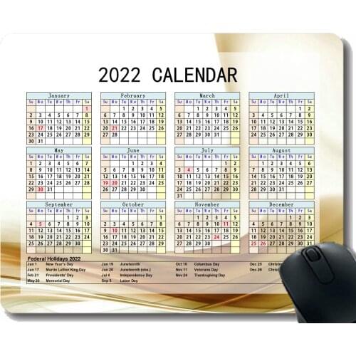 Gaming Mouse Pad 2022 Year Calendar with Holiday,Wind Lines Waves White Light Custom Gaming Mouse Pads with Designs