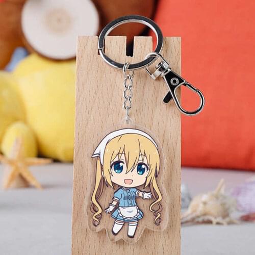 Coffee Girls Fashion Anime Acrylic Key Chains Cartoon Keyring Keychain Pendant Toys Keyholder Unisex Birthday Gifts NEW
