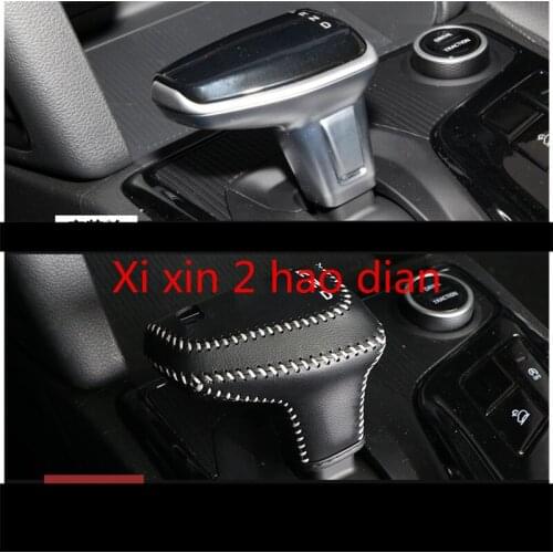 For Hyundai 2021 IX35 leather hand-stitched gear shift cover special modified interior decoration