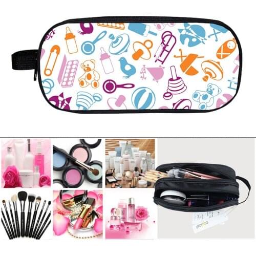 Fashion 3D Doctor Nurse ECG Printing Cosmetic Bag Pencil Case Storage Cartoon Kids School Supplies Stationery Make Up Pouch