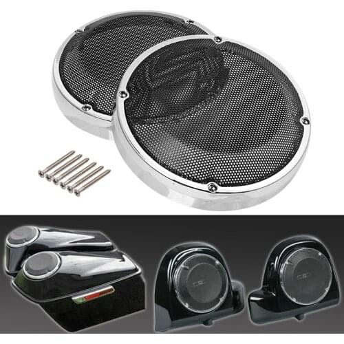 Motorcycle 6.5" Saddlebag Lid Speaker Grill Cover Lower Vented Fairing For Harley Touring Road King Electra Street Glide 1983-Up