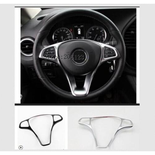 ABS sticker steering wheel button trim decorative frame sticker accessories for Mercedes Benz W205 W213 GLA GLC E C Class