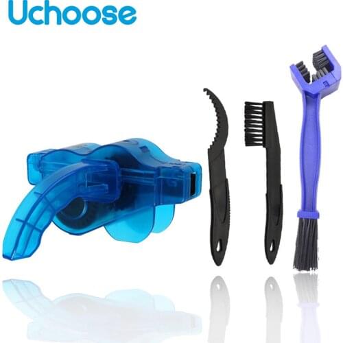 Portable Outdoor Motorcycle Bicycle Chain Cleaner Cycling Cleaning Brushes Bike Plastic Scrubber Quick Washing Kit Clean Tools
