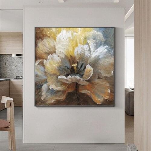 Hand-painted Classical Oil Painting Flowers Southeast Asia Art Canvas Painting Modern Home Living Room Decoration Painting Mural