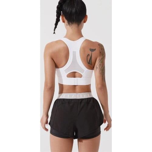 Sexy Back Mesh splicing Women Sports Bra Adjustable Back Buckle Yoga Bra Sexy Women Comfortable Running Shockproof Fitness Bra