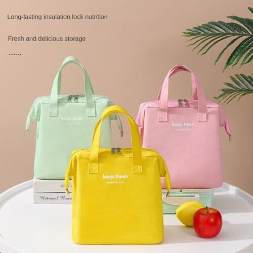 New Lunch Bag Large-Capacity Heat Preservation And Fresh-Keeping Portable Lunch Box Oxford Cloth Steel Frame Lunch Ice Bag 2021