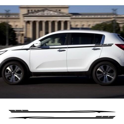 2pcs For KIA SPORTAGE Racing Sport Waist Line Stripes Car Styling Body Sticker Auto Side Door Decor Vinyl Decal Car Accessories