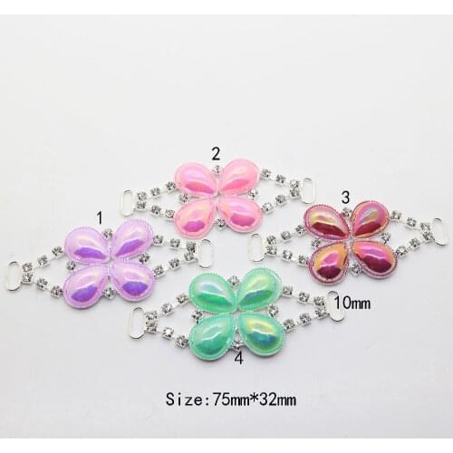 Pearl Bikini Connector metal Rhinestone buckle Swimwear Clickers bikini front closure buckles Copper Chain wedding decoration