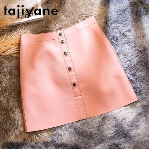 Tajiyane Black Skirt Genuine Leather Skirts Woman Real Sheepskin Women Cloth Skirts Mini Skirt Summer Korean Style Falda TN2388