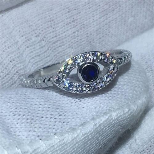 Handmade Eye Shape 100% Soild 925 Sterling Silver ring 5A zircon Stone cz Engagement Wedding Band Ring for women Gift