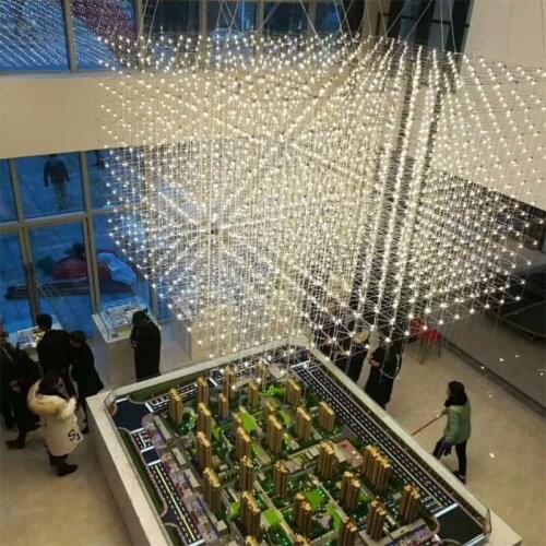 Starry Sky Cube Large Chandelier Mall Sales Department Hotel Lobby Hall Front Desk Non-standard Engineering Light Customization