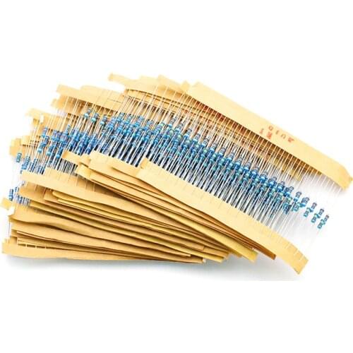 1 Pack 600Pcs 10 -1M Ohm 1/4w Resistance 1% Metal Film Resistor Resistance Assortment Kit Set 30 Kinds Each 20pcs