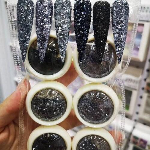 3ml/Jar Nail Art Mix Powder 6Box/set Mix-Size Hexagon Powder Gradual Dust Nail Art Glitter Holographic Ultra-thin Chunky Powder