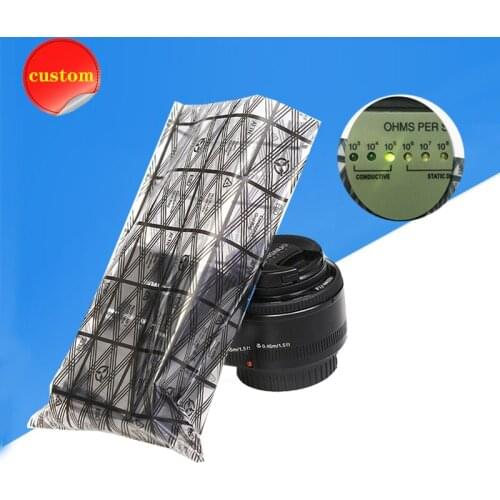 ESD Anti-static Shielding Grid Printed Bag Plastic Packaging Electronic Product LCD Screen SSD CPU Omputer Flat Top Open Pocket