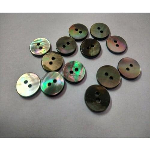 Free shipping 15mm black mother of shell button fashion shirt Black butterfly shell two holes 24L shell double flat 100pcs