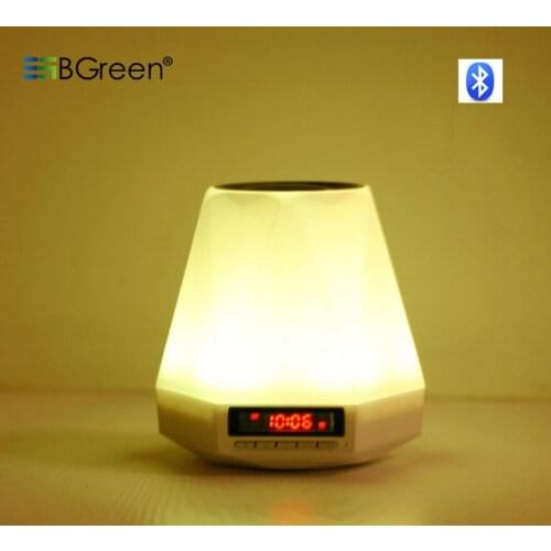 BGreen Mini Bluetooth Wireless Color LED lighting Speaker Portable Clock MP3 Speaker Support Cell Phone Hands Free Call SD card