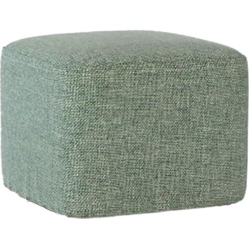Wood Square Seating Footstool Ottoman Pouffe Chair Cover, Slipcover, Sleeve Blackish Green+ Grass Green
