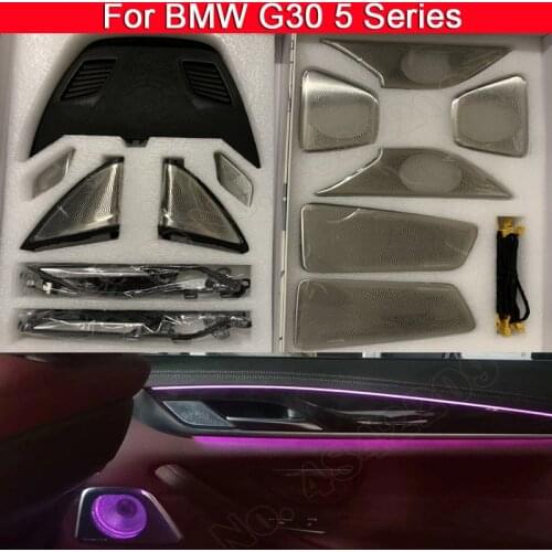 For BMW G30 5 Series LED Illuminate Speaker Cover Trim Refit Audio Upgrade Kit Midrange Tweeter Subwoofer HiFi Music Horn