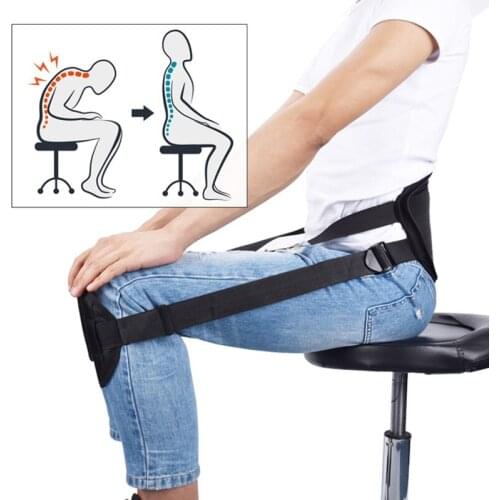 Breathable Adult Sitting Posture Correction Belt Adjustable Keep Back Straight Waist Protector While Sitting For Anti-humpback